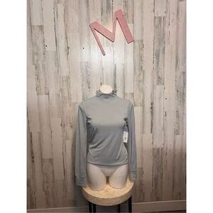 Just Be Mock Neck Long Sleeve Top Women’s Medium Sage Green Stretch Basic